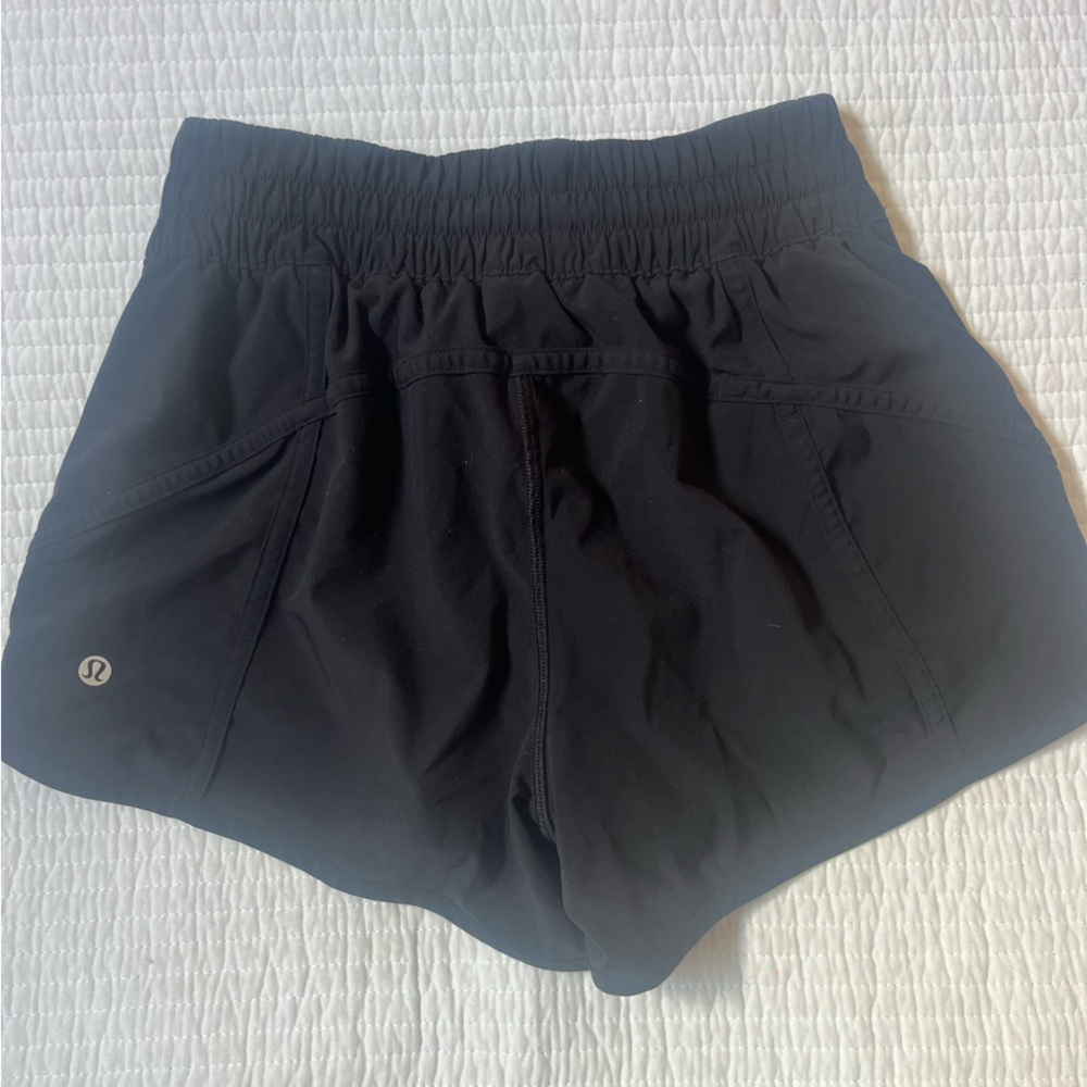 Lululemon black 4 inch running shorts